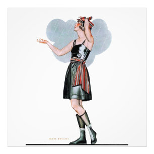 Impression Photo Beauté de mode sous la pluie par C Coles Phillips