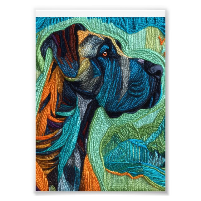 Impression Photo Beautiful detailed unique style Great Dane art  (Devant)