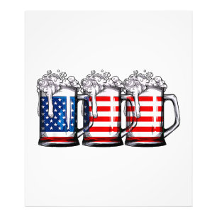 Impression Photo Beer American Flag 4 juillet Hommes Femmes Merica