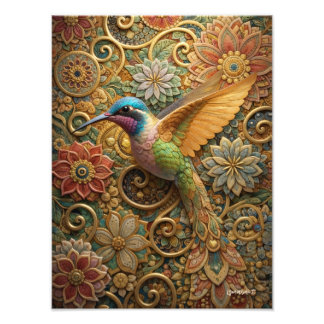 Impression Photo Beija-Flor em Flores Ornamentais