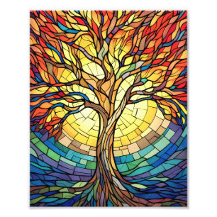 Impression Photo Bel arbre en verre à rideau