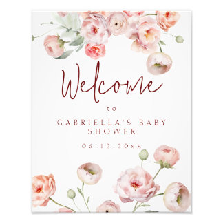 Impression Photo Belle affiche de bienvenue pour bébé Pastel