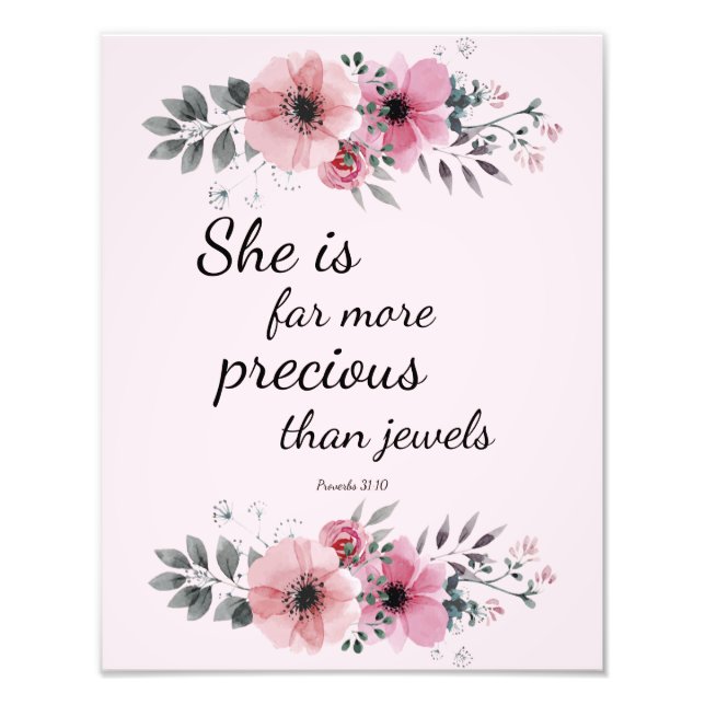 Impression Photo Belle Écriture Précieuse Bible Verse Inspiré (Devant)