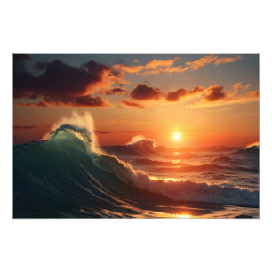 Impression Photo Belle mer au coucher du soleil