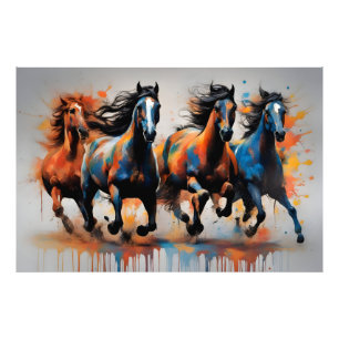Impression Photo Belle peinture de chevaux