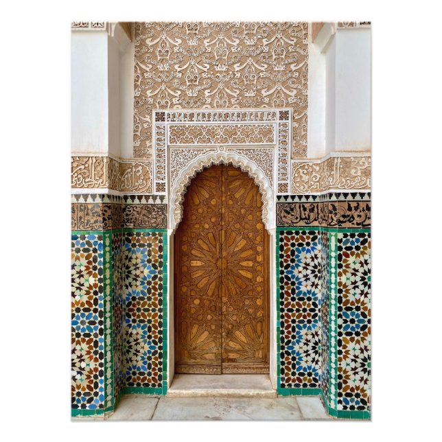 Impression Photo Belle Porte à Ben Youssef - Marrakech, Maroc (Devant)