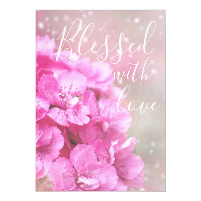 Impression Photo Bénéficié D'Amour Belle Citation Rose Floral (Devant)