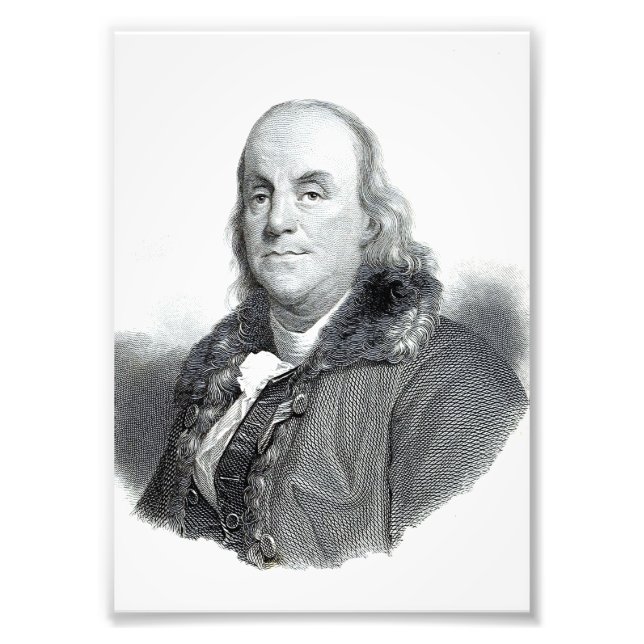 Impression Photo Benjamin Franklin usa president united states amer (Devant)