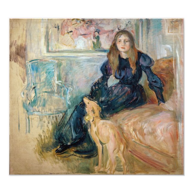 Impression Photo Berthe Morisot - Julie et son Greyhound Laerte (Devant)
