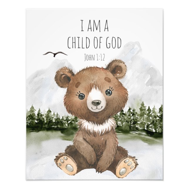 Impression Photo Bible Verse I am a Child of God John 1 (Devant)