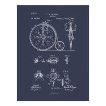Bicyclette antique 1887 Penny Farthing Brevet