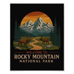 Impression Photo Bienvenue à la Broderie Rocky Mountain National US