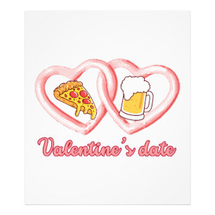 Impression Photo Bière à la pizza de Saint-Valentin