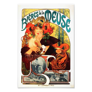 Impression Photo Bière d'Alphonse Mucha de la copie de Muse