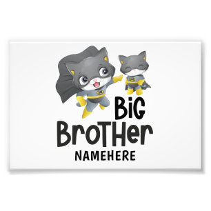 Impression Photo Big Brother Superhero Chat Nom personnalisé