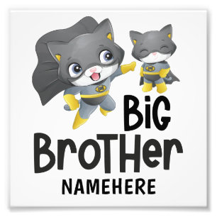Impression Photo Big Brother Superhero Chat Nom personnalisé
