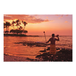 Impression Photo Big Island, Hawaii. Coucher de soleil, Big Island
