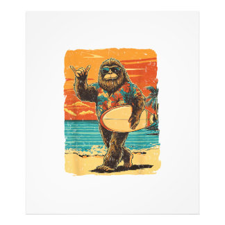 Impression Photo Bigfoot drôle Aloha Hawaïen Surf Tropical Plage De