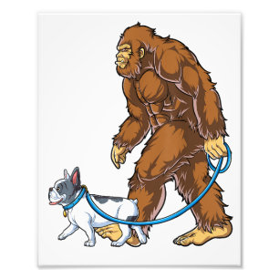 Impression Photo Bigfoot Français Chien Chien Marche Drôle Sasquatc
