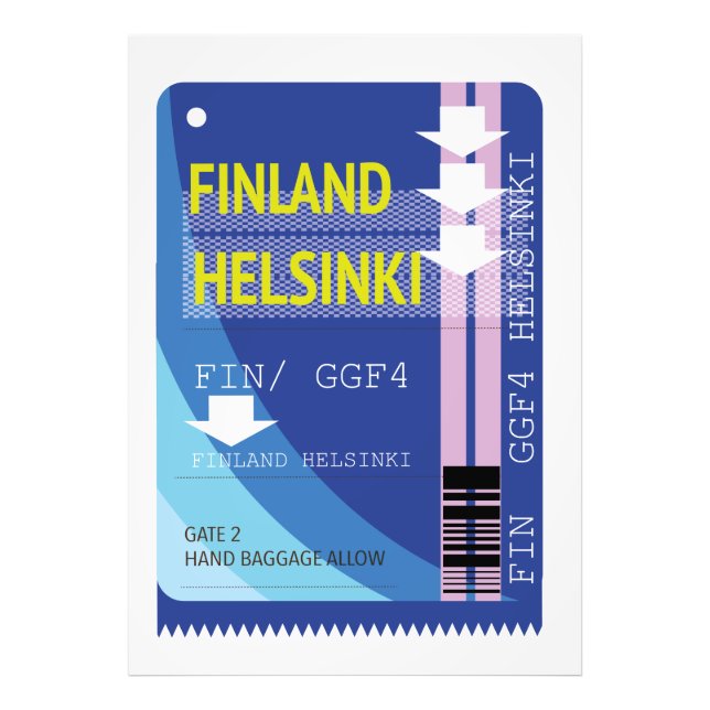 Impression Photo Billets de voyage Finlande Helsinki (Devant)
