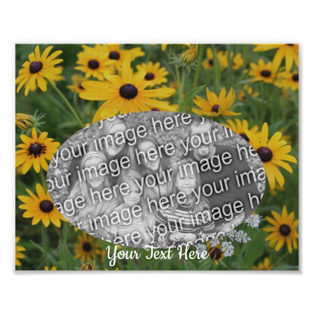 Impression Photo Black Eyed Susan Daisy Flowers Frame (Devant)