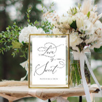 Black Minimalist Love est Sweet Dessert Bar Pedest