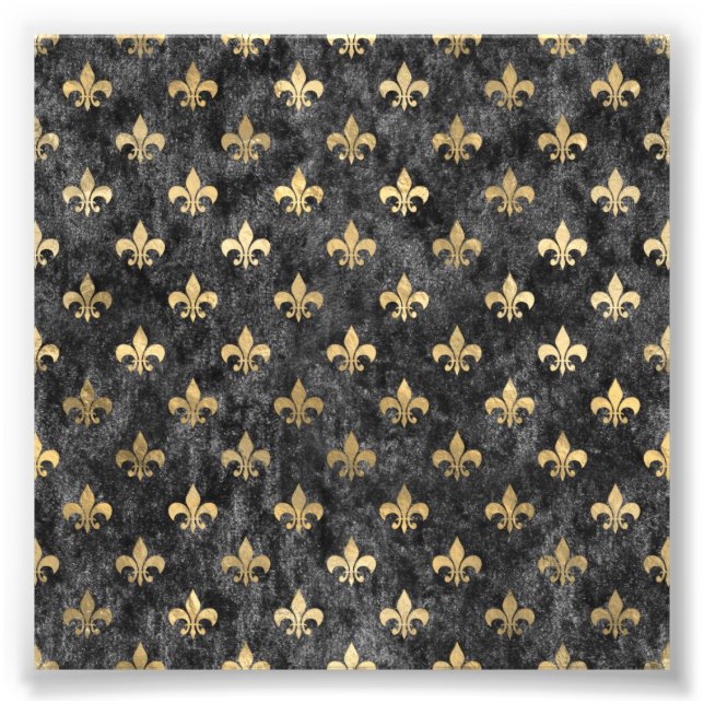 Impression Photo Black Velvet Fleur de Lis Mardi gras d'Orleans (Devant)