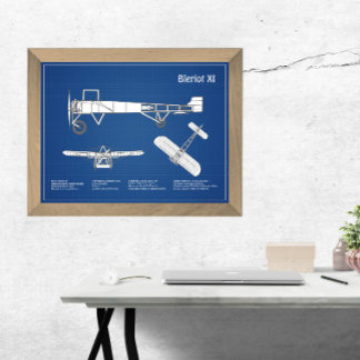Impression Photo Bleriot XI - Plan de dessin plan d'avion ABD