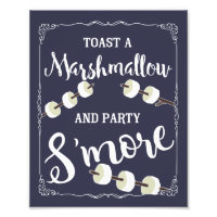 Bleu de la marine Smore fête et signe mariage