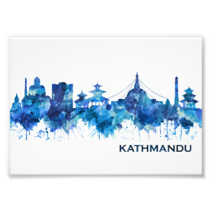 Impression Photo Bleu Skyline de Katmandou Nepal