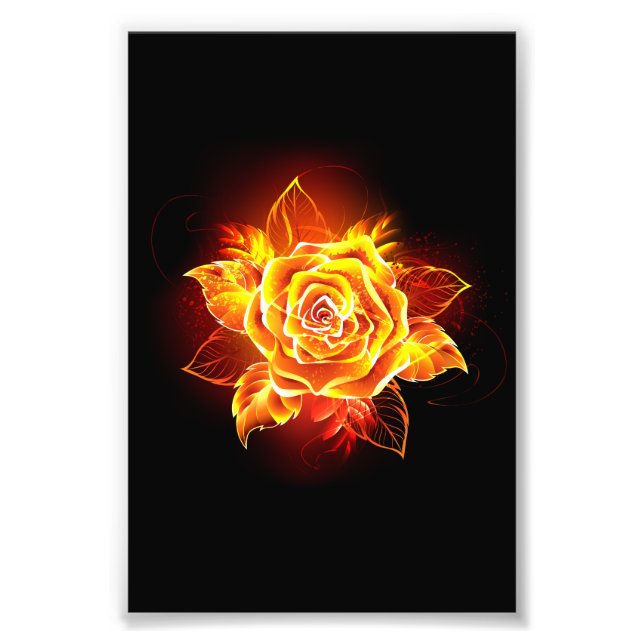 Impression Photo Blooming Fire Rose (Devant)