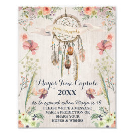 Impression Photo Boho Dreamcatcher Rustique Baby shower temps Capsu