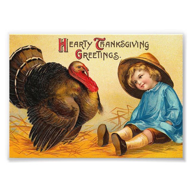 Impression Photo Bonjour Vintage Thanksgiving (Devant)
