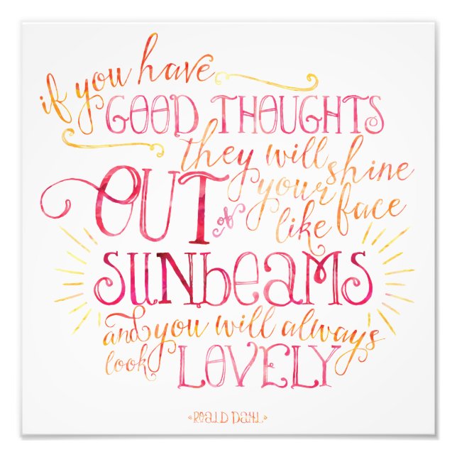 Impression Photo Bonnes pensées Sunbeams (Devant)