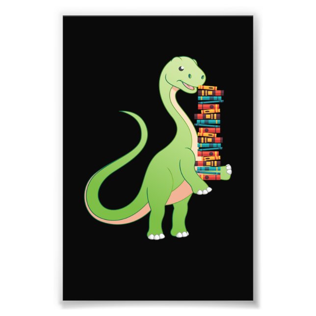 Impression Photo Books Dino Reading Book Literature (Devant)