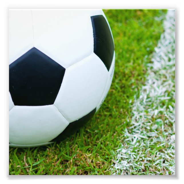 Impression Photo Boule de football sur l'herbe Closeup (Devant)