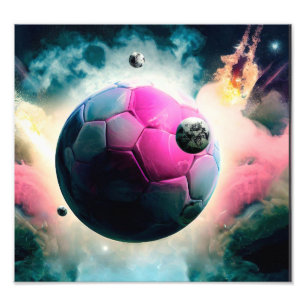 Impression Photo Boule de soccer en tant que planète