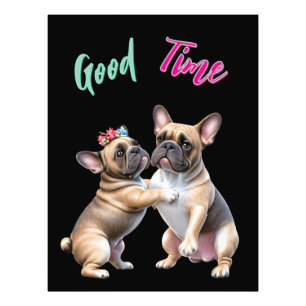 Impression Photo Bouledogue français amoureux Saint-Valentin