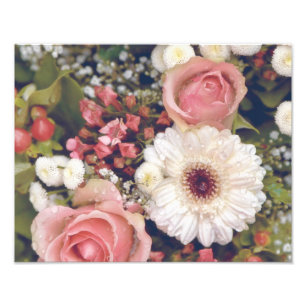 Impression Photo Bouquet de fleurs de roses roses romantiques
