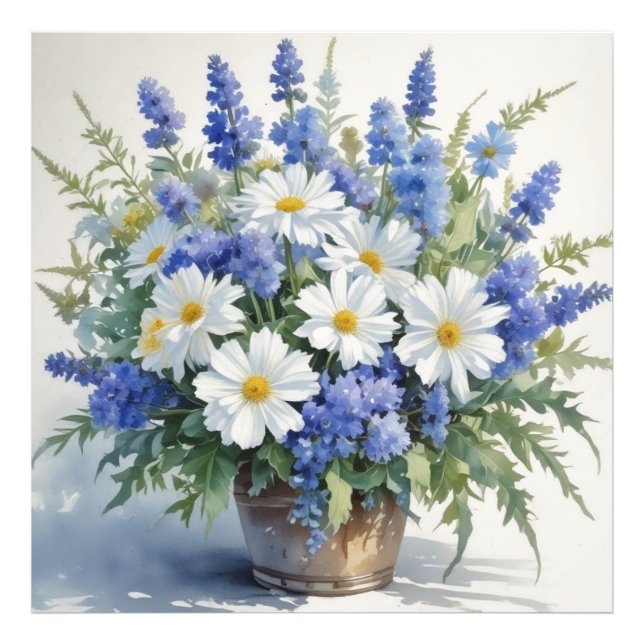 Impression Photo Bouquet de fleurs Elégante aquarelle (Devant)
