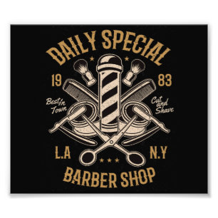 Impression Photo Boutique De Barbier Spécial Quotidien Coupe Et Ra
