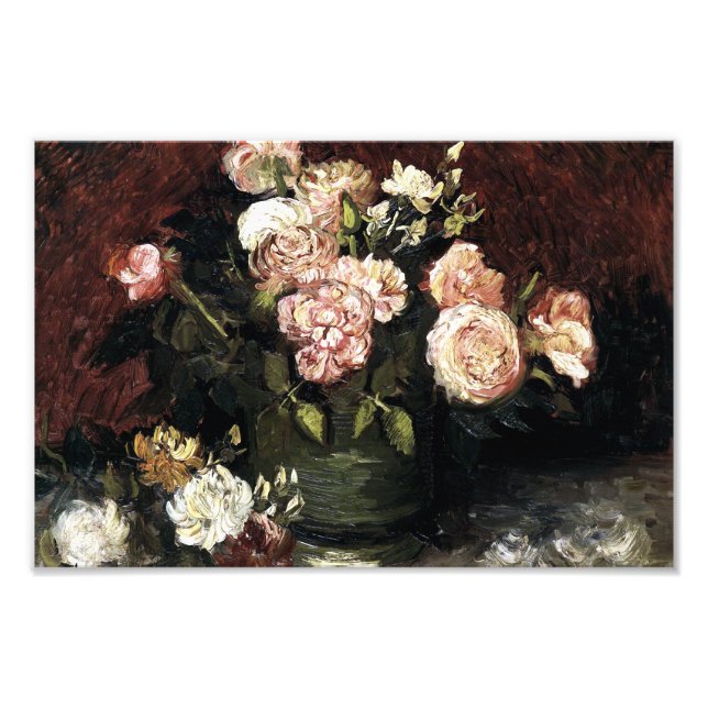 Impression Photo Bowl with Peonies and Roses - Gogh (Devant)
