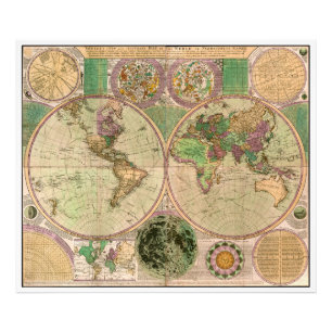 Impression Photo BOWLES Nouvelle et exacte carte du monde en compos