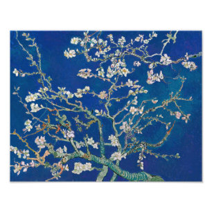 Impression Photo Branches d'amandier en fleurs (Indigo)   Van Gogh 