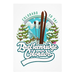 Impression Photo Breckenridge, Colorado logo Vintage de ski