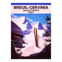Breuil-Cervinia, Valle d’Aosta, italie, affiche de
