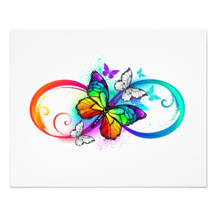 Impression Photo Bright infinity with rainbow butterfly