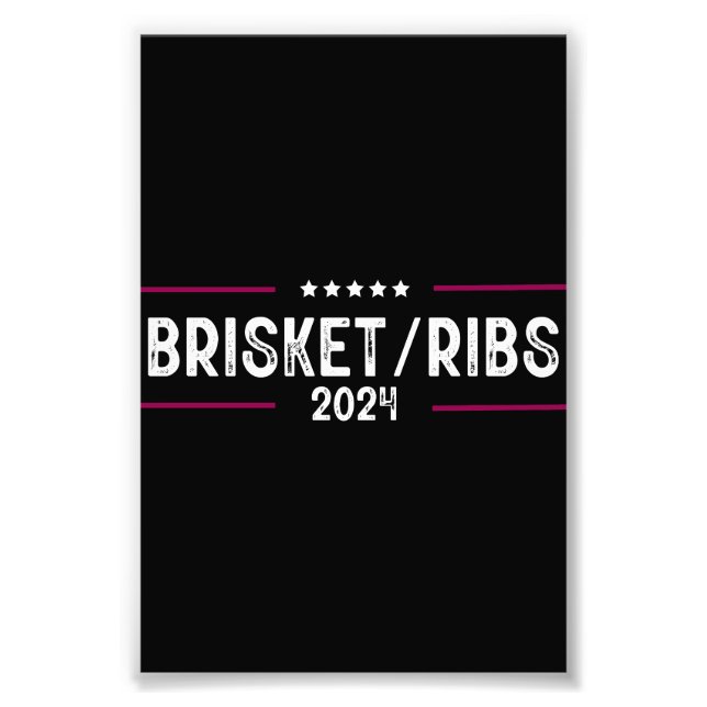 Impression Photo Brisket Ribs 2024 Barbecue Élection politique (Devant)