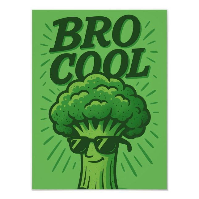 Impression Photo Bro Cool Funny Green Broccoli Design (Devant)