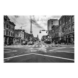 Impression Photo Broadway À Nashville Tennessee Noir & Blanc